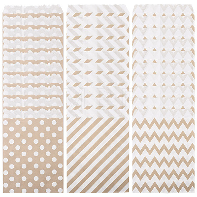 45Pcs 3 Styles Rectangle Kraft Paper Bags CARB-TA0001-14B-1