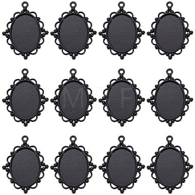 24Pcs Oval Alloy Pendants Cabochon Settings FIND-SC0009-95-1
