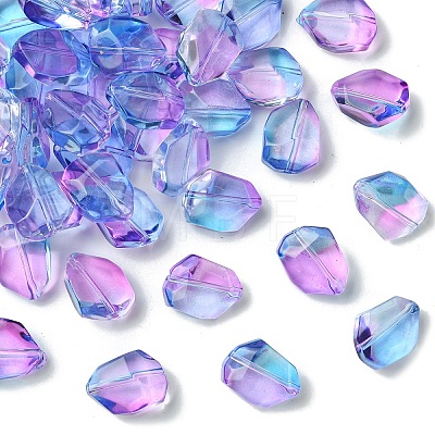 50Pcs Transparent Spray Paint Glass Beads GLAA-YW0004-50E-1