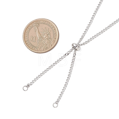 304 Stainless Steel Twisted Chain Curb Chain Slider Necklaces Making AJEW-JB01489-1