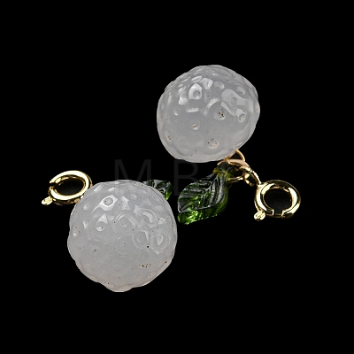 Natural White Agate Pendant Decorations G-R489-25G-1