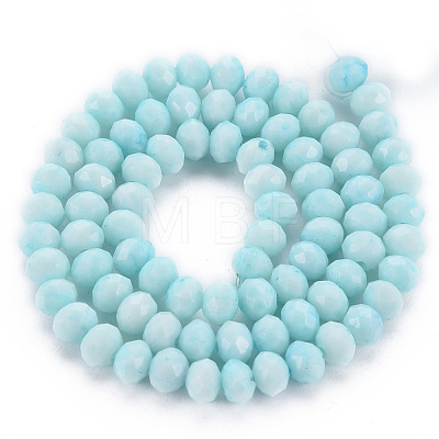 Opaque Baking Painted Glass Beads Strands EGLA-N006-009A-A01-1