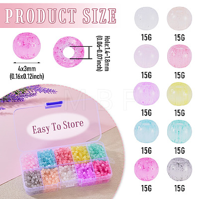 150G 10 Colors Drawbench Style Glass Seed Beads SEED-TA0001-68-1