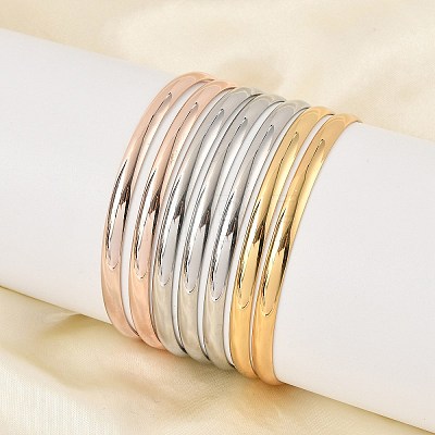 Fashion 201 Stainless Steel Bangle Sets X-BJEW-L664-024D-M-1-1