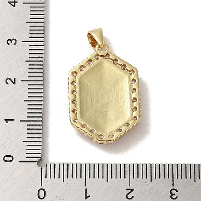 Rack Plating Brass Enamel Cubic Zirconia Pendants KK-S366-04G-1