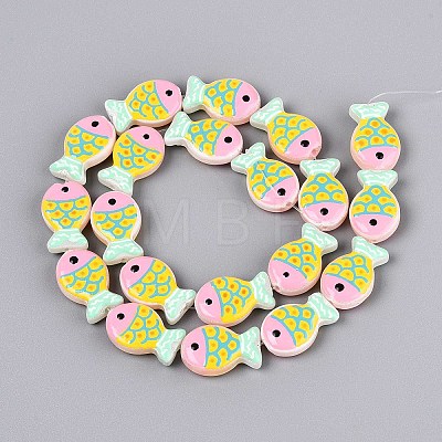 Dyed & Heated Glass Enamel Beads GLAA-T023-45C-1