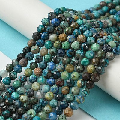 Natural Chrysocolla Beads Strands G-Z034-A03-03-1