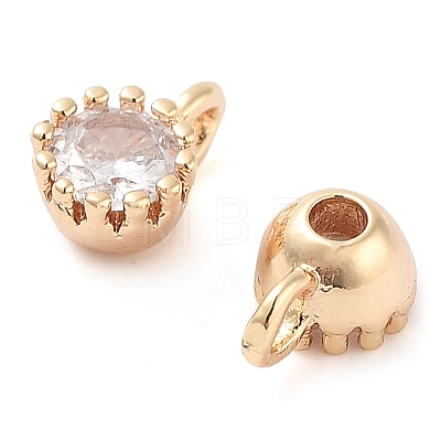 Brass Micro Pave Cubic Zirconia Charms KK-U028-19G-01-1