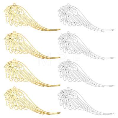 8Pcs 2 Colors Brass Filigree Big Pendants KKC-TA0001-07-1