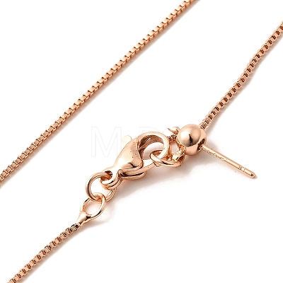 1mm Rack Plating Brass Box Chain Adjustable Slider Necklaces for Women Men MAK-L044-02RG-1