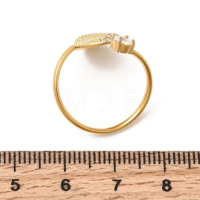 304 Stainless Steel Micro Pave Cubic Zirconia Cuff Open Rings RJEW-Z130-01G-03-1