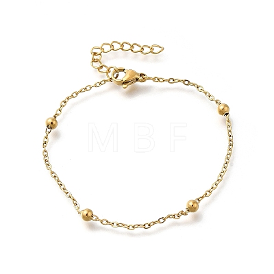 Ion Plating(IP) 304 Stainless Steel Satellite Chains Bracelet for Women BJEW-E111-08G-A-01-1