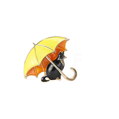 Umbrella Cat Enamel Pin PW-WGD47C4-04-1