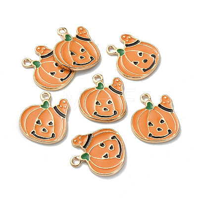 Halloween Rack Plating Alloy Enamel Pendants ENAM-P247-07KCG-1