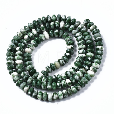 Natural Green Spot Jasper Beads Strands G-S366-128-1