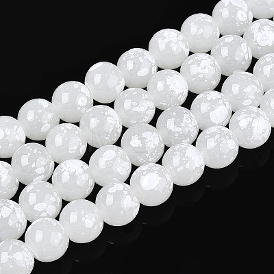 Baking Paint Glass Beads Strands DGLA-N015-10mm-01-1