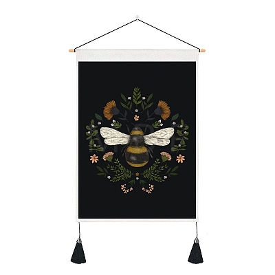 Bees Pattern Polyester Wall Hanging Tapestry PW-WG0A325-01-1