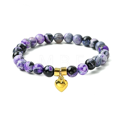 Natural Amethyst Beads Stretch Bracelets for Women BJEW-JB11351-02-1