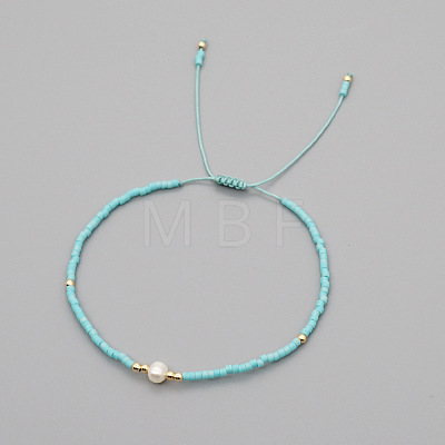 Adjustable Glass Seed Bead Braided Bead Bracelets for Women VT9382-25-1