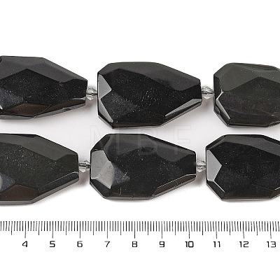 Natural Obsidian Beads Strands G-P548-B01-01-1