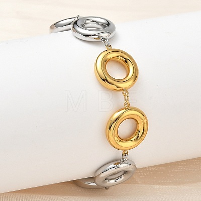 Two Tone 304 Stainless Steel Dual-Tone Orbit Chain Bracelets for Women BJEW-A169-14GP-1