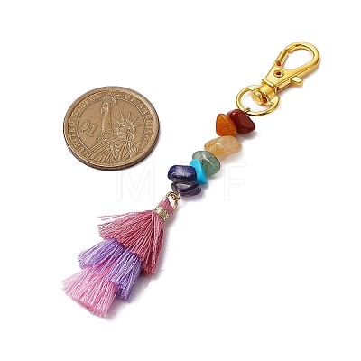 Polycotton Tassel Pendant Decorations HJEW-JM02188-1