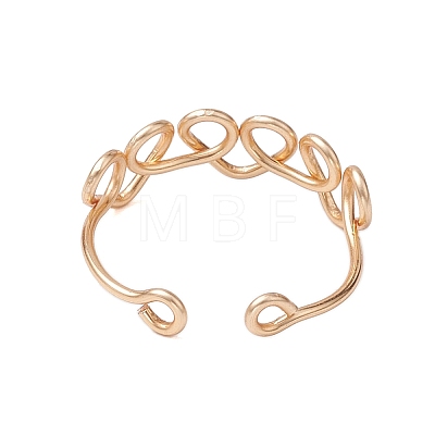 Heart Copper Wire Wrapped Open Cuff Ring for Women RJEW-TA00128-1