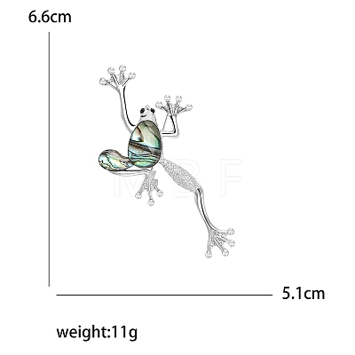 Retro Creative Abalone Shell Frog Brooch PW-WG0F18B-01-1