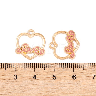 Light Gold Plated Alloy Enamel Pendants FIND-Q100-07KCG-1