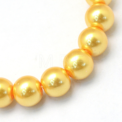 Baking Painted Pearlized Glass Pearl Round Bead Strands X-HY-Q003-6mm-56-1