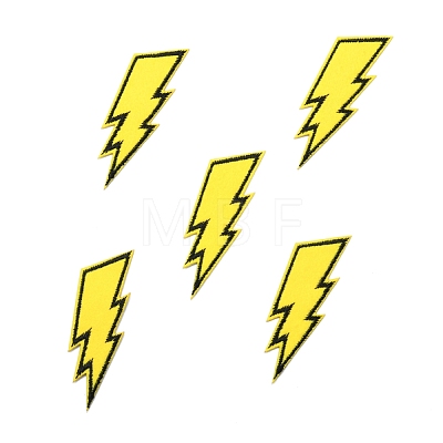 Lightning Bolt Polyester Computerized Embroidery Iron on Patches PATC-WH0001-78D-1