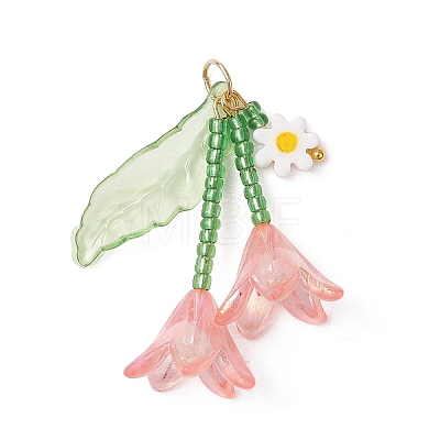 Glass Seed Beaded Pendants PALLOY-MZ01240-03-1
