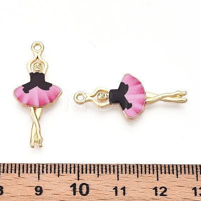 Printed Light Gold Tone Alloy Pendants ENAM-N056-207H-1