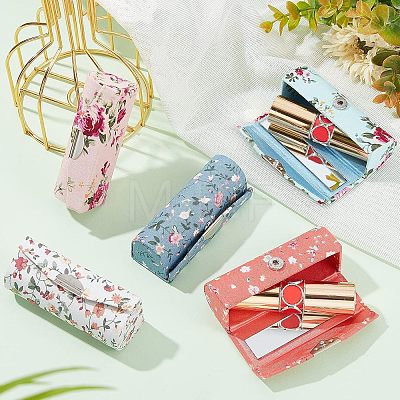 8Pcs 8 Colors Retro Cloth Embroidered Lipstick Storage Case CON-CA0001-008-1