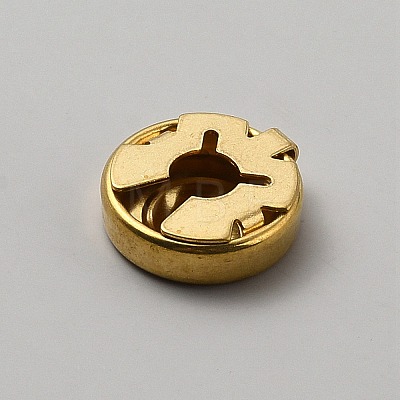 Flat Round Brass Button Covers Settings BUTT-WH0030-73E-1