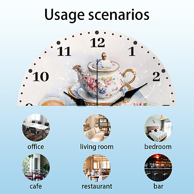MDF Printed Wall Clock HJEW-WH0058-028-1