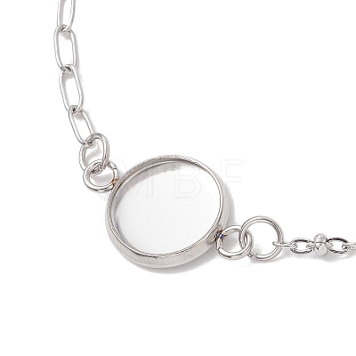 304 Stainless Steel Paperclip Chain Satellite Chain Bracelet Making BJEW-JB13071-02-1
