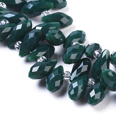 Imitation Jade Opaque Solid Color Glass Beads Strands EGLA-L020-NB-O17-1