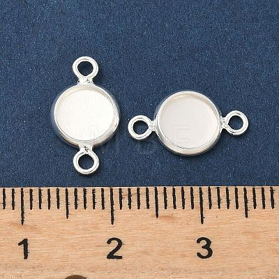 Flat Round Brass Connector Cabochon Settings KK-K414-13G-S-1