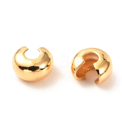 Brass Crimp Beads Covers X-KK-F824-036C-G-1