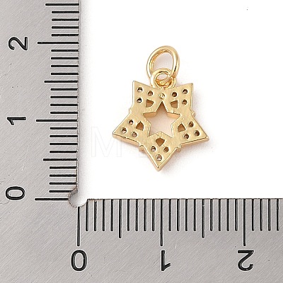 Brass Micro Pave Clear Cubic Zirconia Pendants ZIRC-P121-08G-1