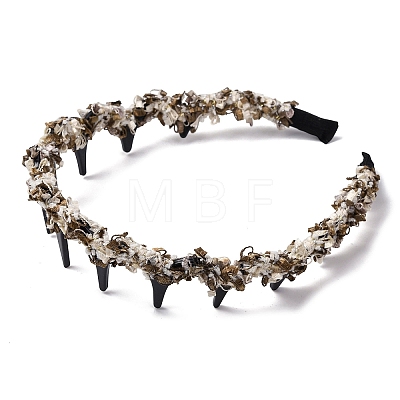 Plastic with Polyester Hair Bands OHAR-B007-04B-1