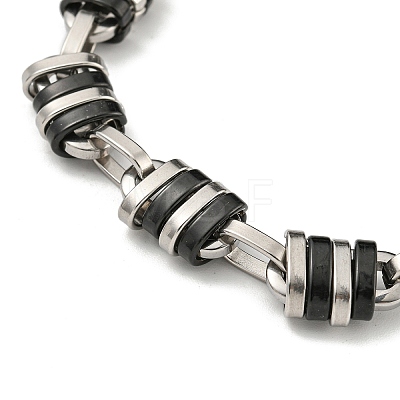Two Tone 304 Stainless Steel Oval Link Chain Bracelet BJEW-B078-22BP-1