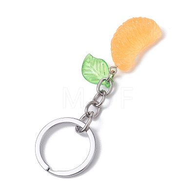 2Pcs Orange Slice Resin Keychains KEYC-JKC01064-1