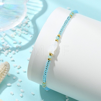 Natural Gemstone & Glass Seed Beads Braided Bead Bracelets BJEW-JB13887-1