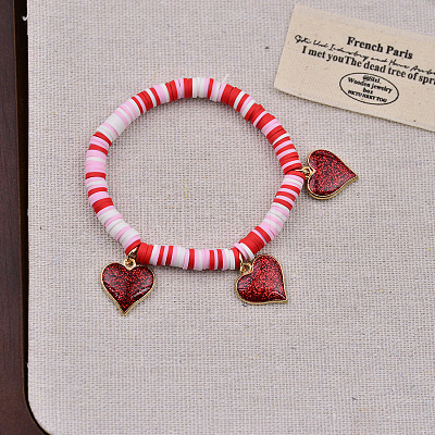 Valentine's Day Zinc Alloy Enamel Charm Bracelets FS-WG4D636-06-1