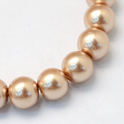 Baking Painted Pearlized Glass Pearl Round Bead Strands X-HY-Q003-6mm-11-1
