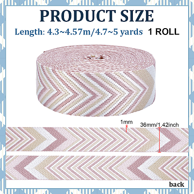 Vintage Jacquard Polyester Ribbon OCOR-WH0111-143-1