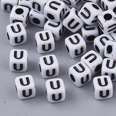 White Opaque Acrylic Beads LS-MACR-R869-02U-1