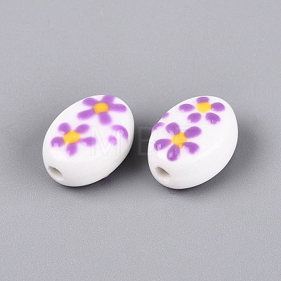 Handmade Porcelain Ceramic Beads PORC-Q005-07D-1